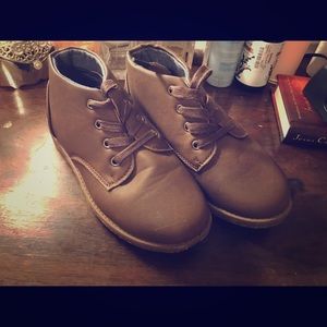 Little boys brown dress boots